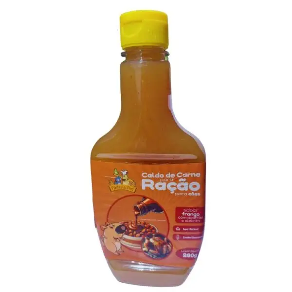 CALDO DE CARNE PARA RAÇÃO CÃES SABOR FRANGO C/ AÇAFRÃO E ALECRIM PESO LIQ.: 240 g