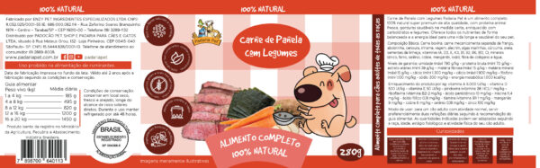 12 LATAS DE COMIDA NATURAL - CARNE DE PANELA COM LEGUMES PARA CÃES 280G COM BRINDE DE 12 SOBRE TAMPAS - Image 2