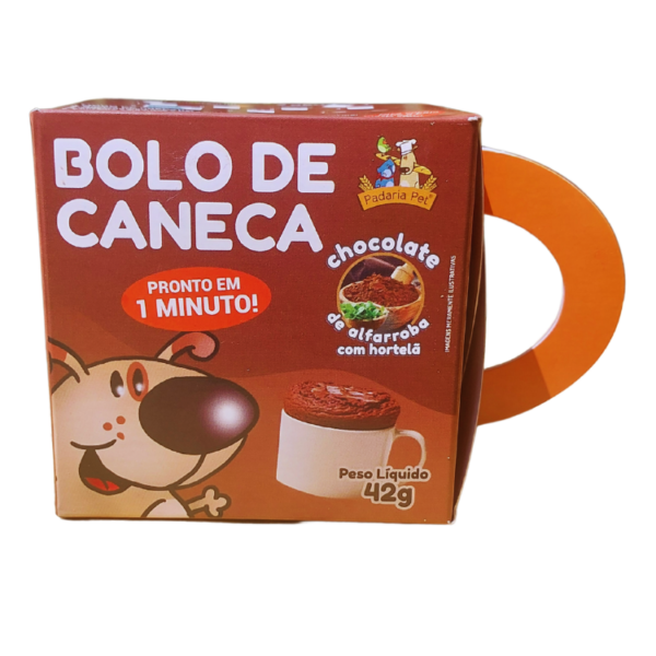BOLO DE CANECA SABOR CHOCOLATE DE ALFARROBA PARA CÃES PESO LIQ.: 42 g