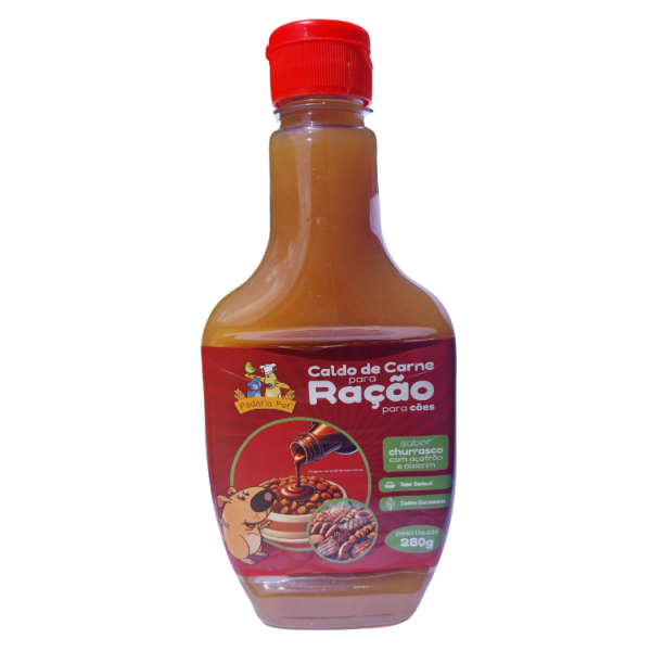 CALDO DE CARNE PARA RAÇÃO CÃES SABOR CHURRASCO C/ AÇAFRÃO E ALECRIM PESO LIQ.: 240 g